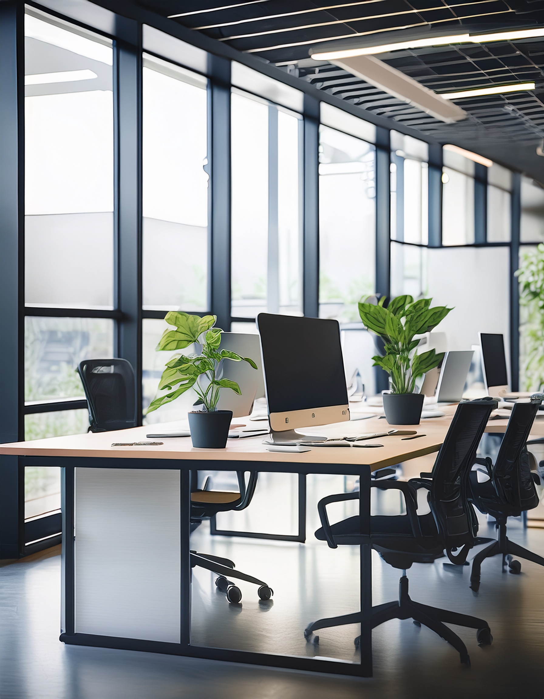 Moderner Büroraum mit freundlichem Ambiente